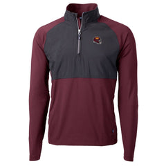 Washington Commanders Cutter & Buck Helmet Adapt Eco Knit Hybrid Recycled Quarter-Zip Pullover Top - Burgundy Pullover