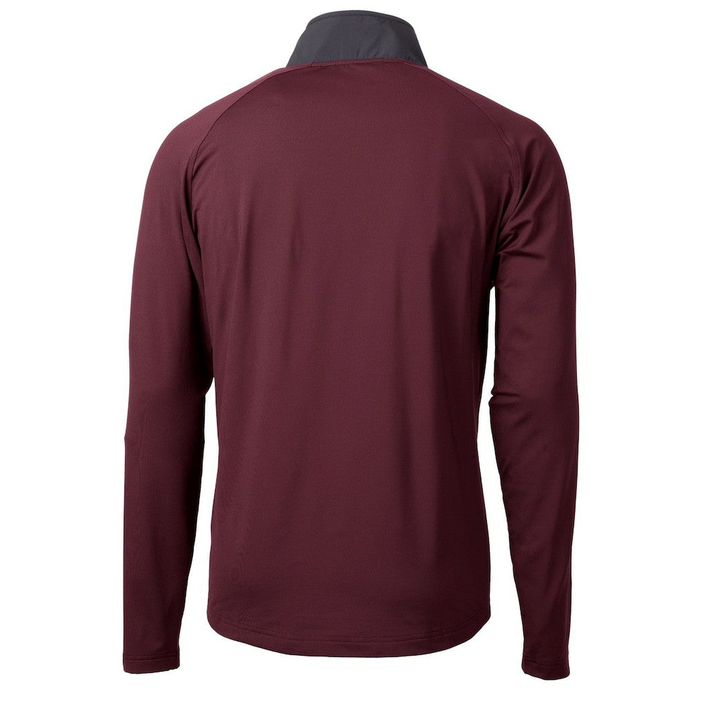 Washington Commanders Cutter & Buck Helmet Adapt Eco Knit Hybrid Recycled Quarter-Zip Pullover Top - Burgundy Pullover