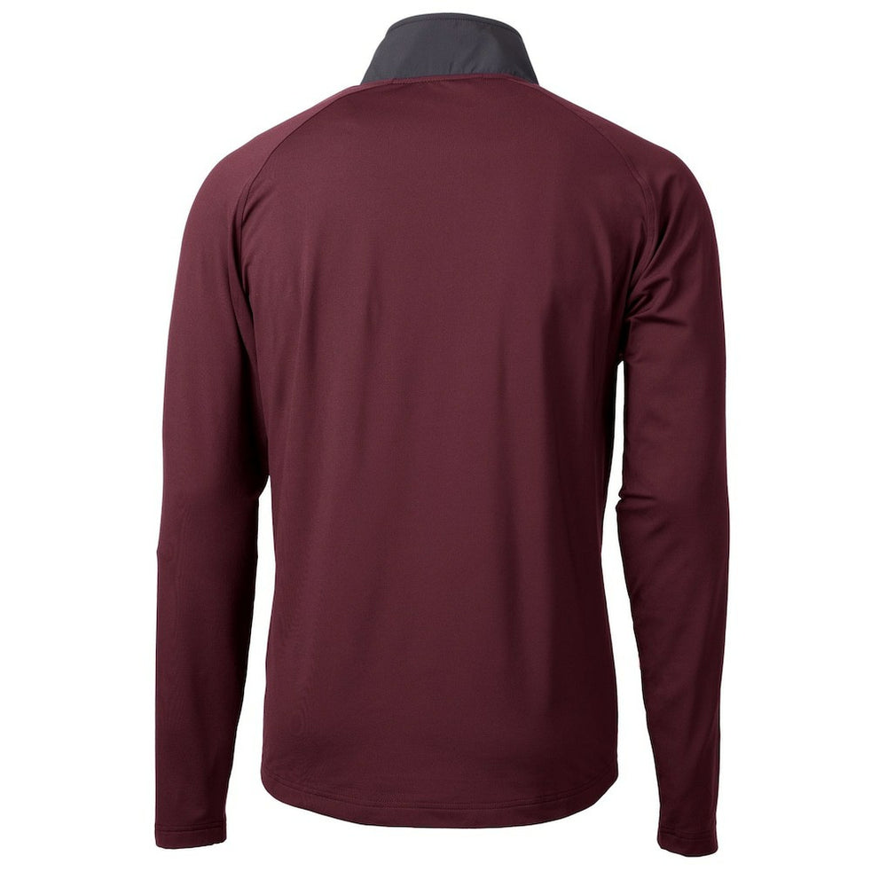 Washington Commanders Cutter & Buck Helmet Adapt Eco Knit Hybrid Recycled Quarter-Zip Pullover Top - Burgundy Pullover