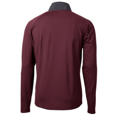 Washington Commanders Cutter & Buck Helmet Adapt Eco Knit Hybrid Recycled Quarter-Zip Pullover Top - Burgundy Pullover