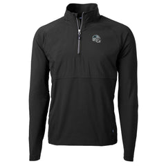 Carolina Panthers Cutter & Buck Helmet Adapt Eco Knit Hybrid Recycled Quarter-Zip Pullover Top - Black Pullover