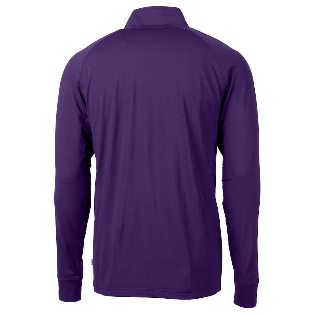 Minnesota Vikings Cutter & Buck Helmet Adapt Eco Knit Stretch Recycled Quarter-Zip Pullover Top - Purple Pullover