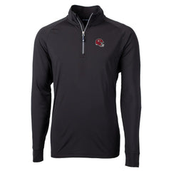Kansas City Chiefs Cutter & Buck Helmet Adapt Eco Knit Stretch Recycled Quarter-Zip Pullover Top - Black Pullover