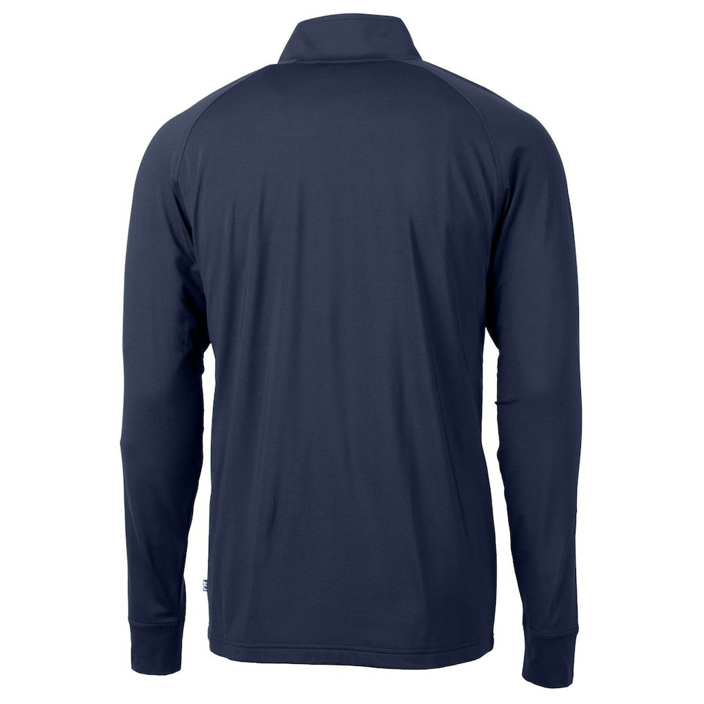 Chicago Bears Cutter & Buck Helmet Adapt Eco Knit Stretch Recycled Quarter-Zip Pullover Top - Navy Pullover