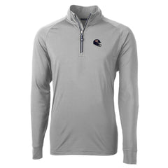 Chicago Bears Cutter & Buck Helmet Adapt Eco Knit Stretch Recycled Quarter-Zip Pullover Top - Silver Pullover