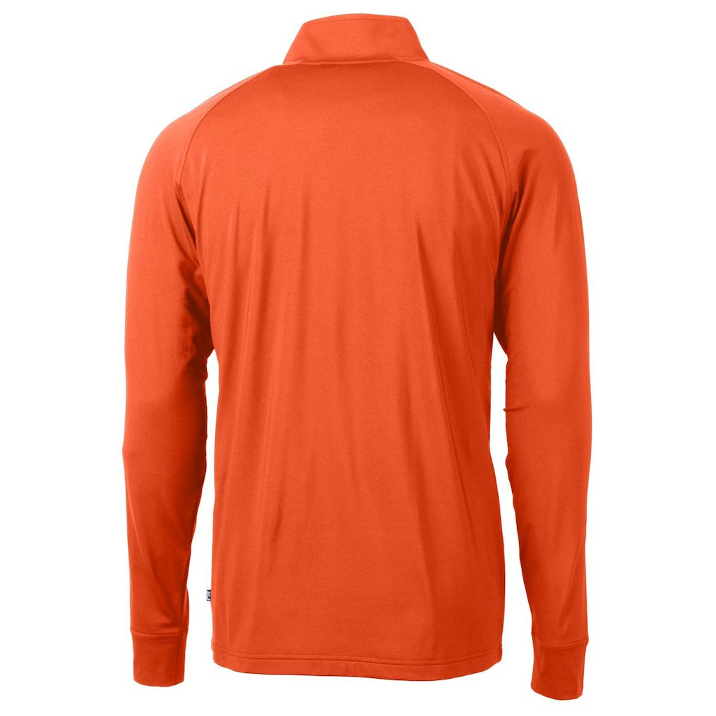 Cincinnati Bengals Cutter & Buck Helmet Adapt Eco Knit Stretch Recycled Quarter-Zip Pullover Top - Orange Pullover