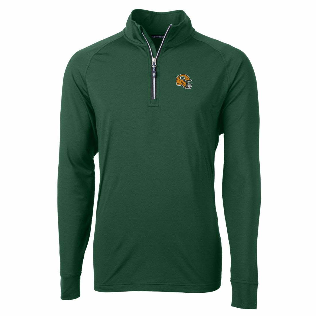 Green Bay Packers Cutter & Buck Helmet Adapt Eco Knit Stretch Recycled Quarter-Zip Pullover Top - Green Pullover
