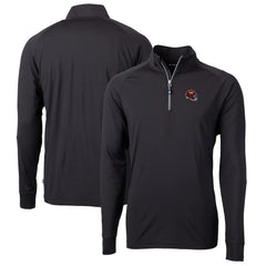 Washington Commanders Cutter & Buck Helmet Adapt Eco Knit Stretch Recycled Quarter-Zip Pullover Top - Black Pullover