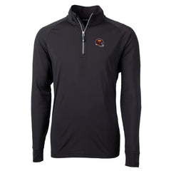 Washington Commanders Cutter & Buck Helmet Adapt Eco Knit Stretch Recycled Quarter-Zip Pullover Top - Black Pullover
