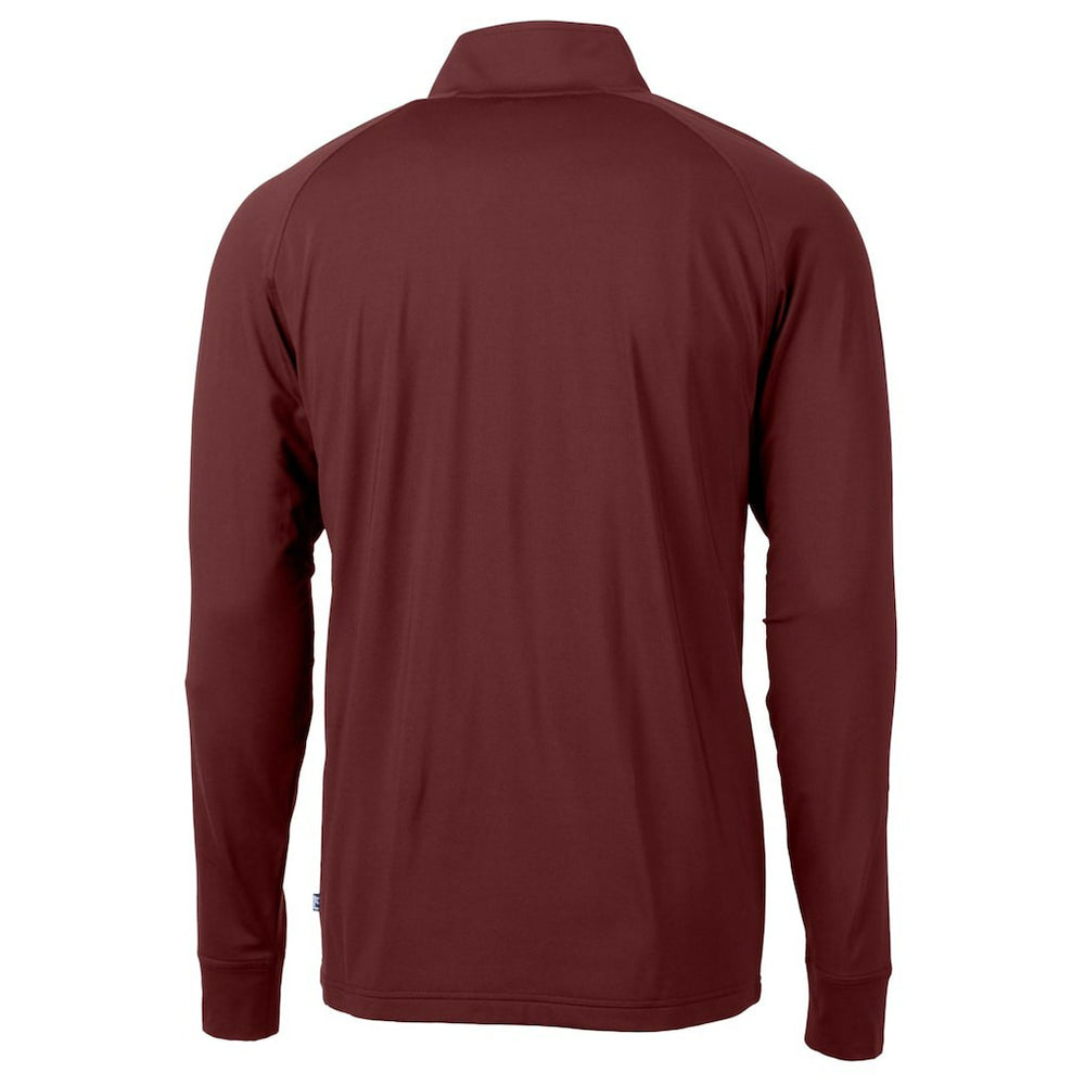 Washington Commanders Cutter & Buck Helmet Adapt Eco Knit Stretch Recycled Quarter-Zip Pullover Top - Burgundy Pullover