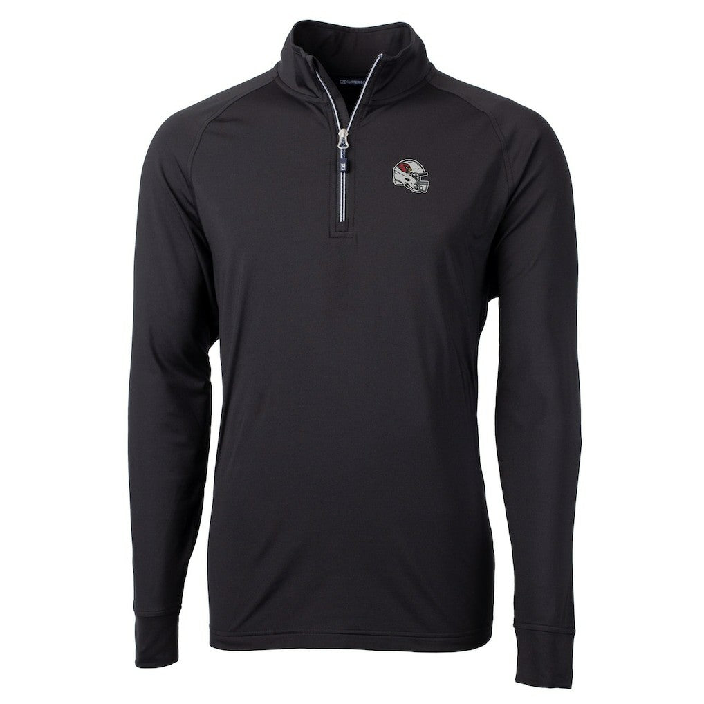 Arizona Cardinals Cutter & Buck Helmet Adapt Eco Knit Stretch Recycled Quarter-Zip Pullover Top - Black Pullover