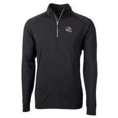 Carolina Panthers Cutter & Buck Helmet Adapt Eco Knit Stretch Recycled Quarter-Zip Pullover Top - Black Pullover