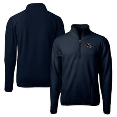 Chicago Bears Cutter & Buck Helmet Cascade Eco Sherpa Fleece Quarter-Zip Pullover Jacket - Navy Pullover
