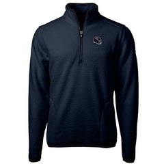 Chicago Bears Cutter & Buck Helmet Cascade Eco Sherpa Fleece Quarter-Zip Pullover Jacket - Navy Pullover