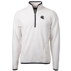 Denver Broncos Cutter & Buck Helmet Cascade Eco Sherpa Fleece Quarter-Zip Pullover Jacket - White Pullover