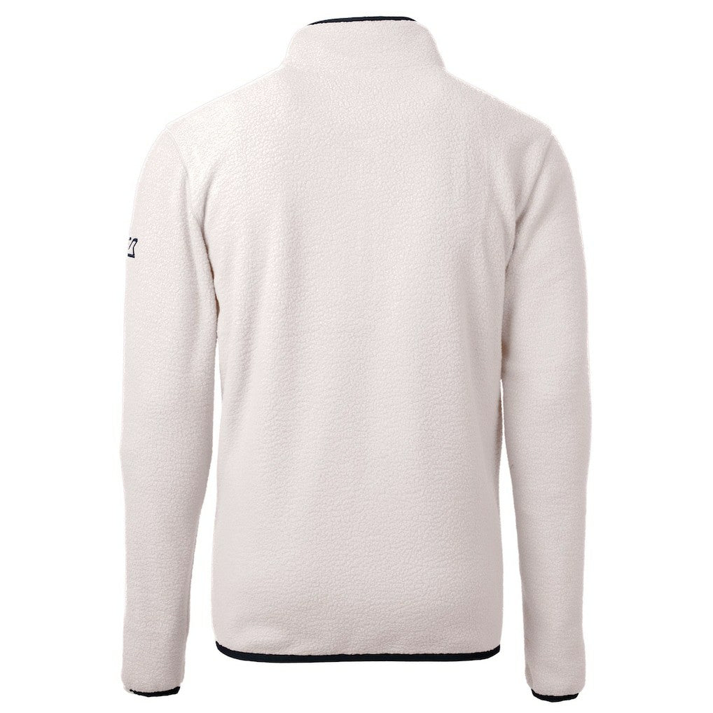 Denver Broncos Cutter & Buck Helmet Cascade Eco Sherpa Fleece Quarter-Zip Pullover Jacket - White Pullover