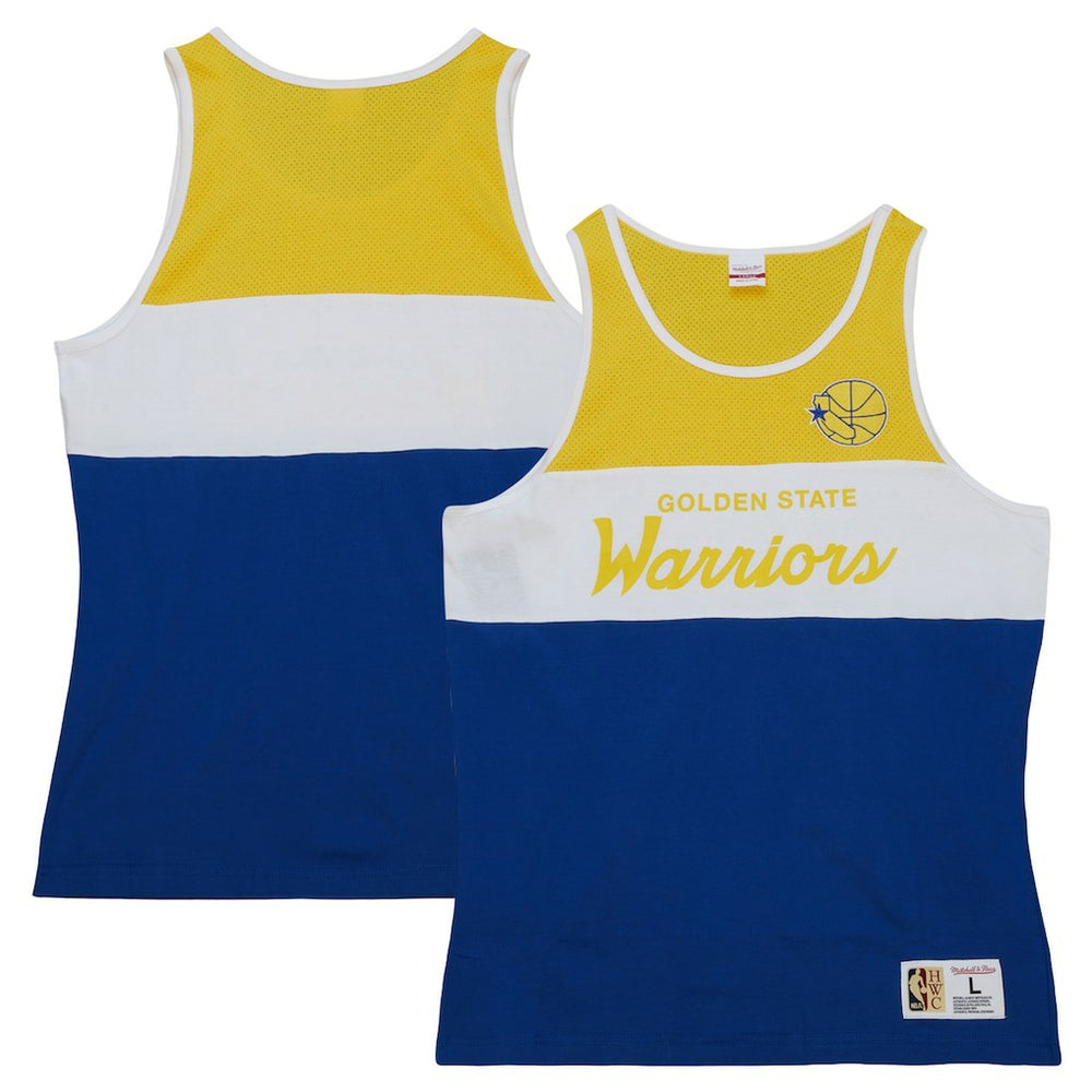 Golden State Warriors Special Script Tank Top Royal - Mitchell & Ness