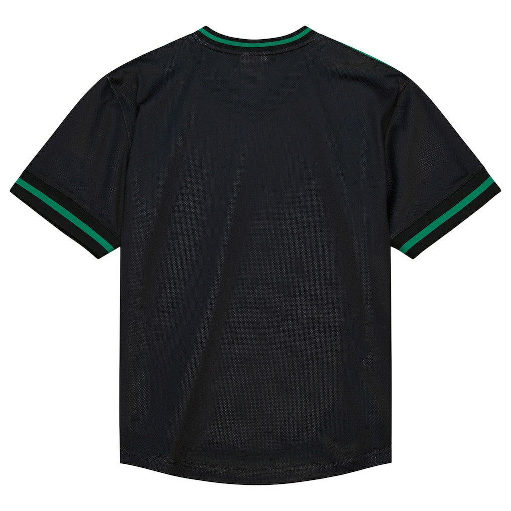 Boston Celtics Jumbotron 3.0 Mesh V-Neck T-Shirt Kelly Green - Mitchell & Ness