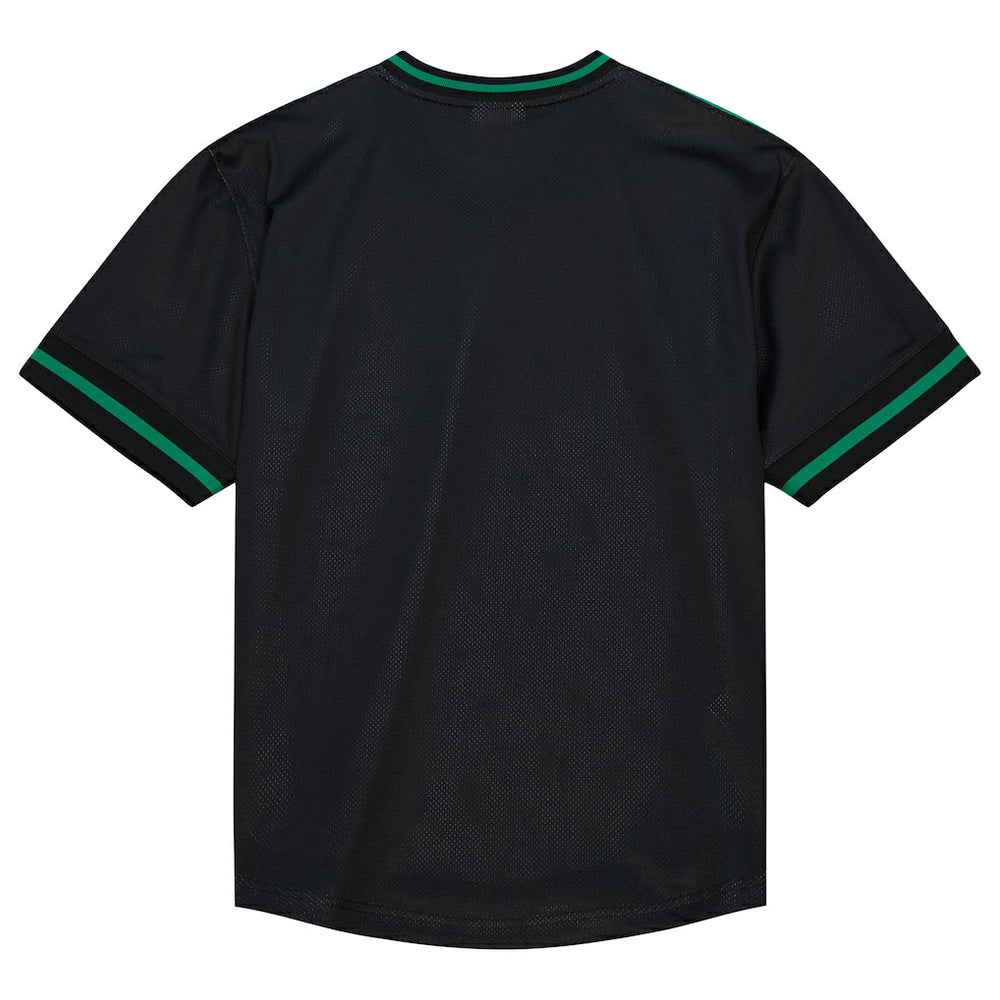 Boston Celtics Jumbotron 3.0 Mesh V-Neck T-Shirt Kelly Green - Mitchell & Ness