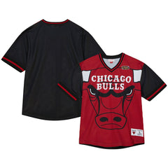 Chicago Bulls Jumbotron 3.0 Mesh V-Neck T-Shirt Red - Mitchell & Ness