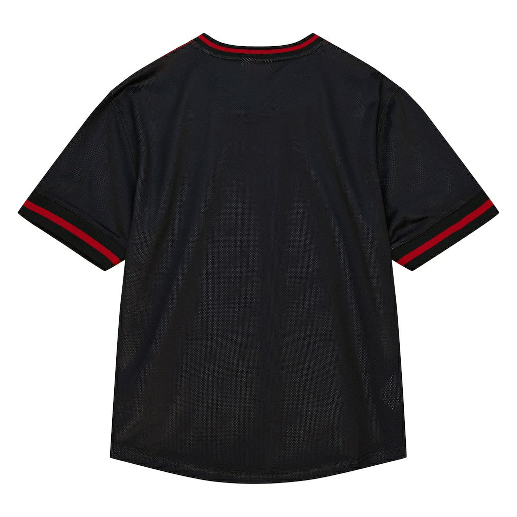Chicago Bulls Jumbotron 3.0 Mesh V-Neck T-Shirt Red - Mitchell & Ness