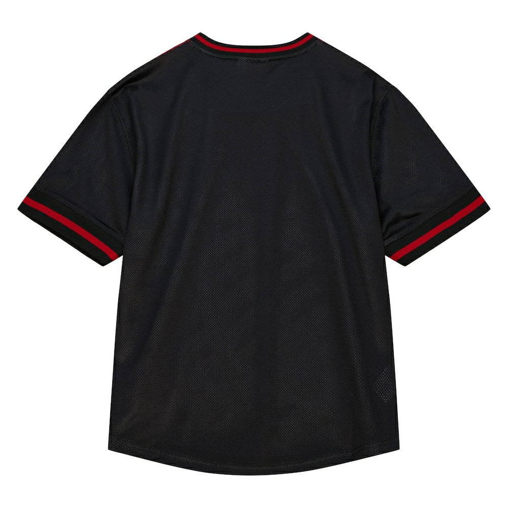 Chicago Bulls Jumbotron 3.0 Mesh V-Neck T-Shirt Red - Mitchell & Ness