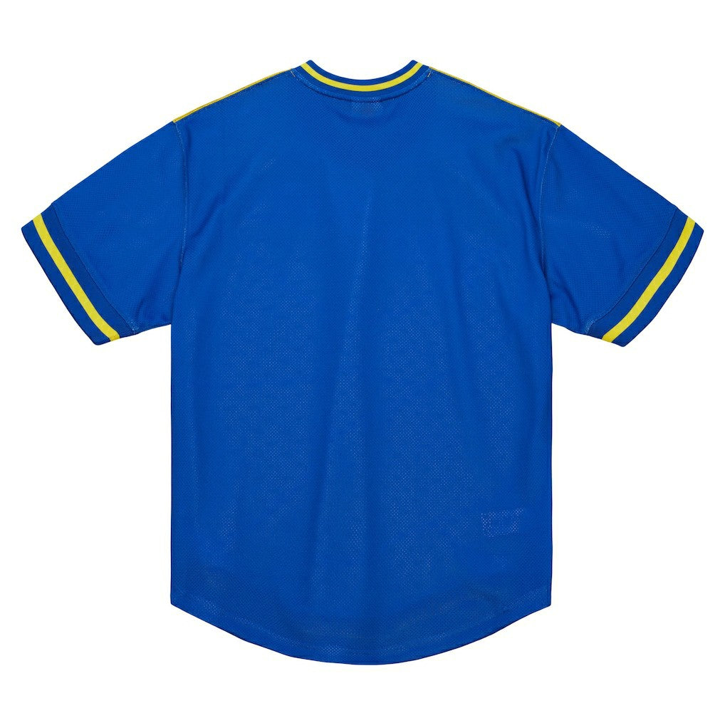 Golden State Warriors Jumbotron 3.0 Mesh V-Neck T-Shirt Gold - Mitchell & Ness
