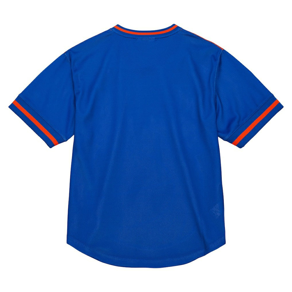 New York Knicks Jumbotron 3.0 Mesh V-Neck T-Shirt Orange - Mitchell & Ness