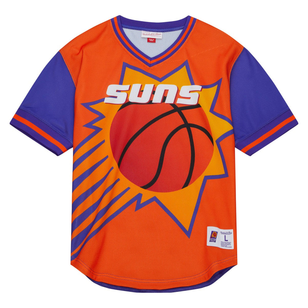 Phoenix Suns Jumbotron 3.0 Mesh V-Neck T-Shirt Orange - Mitchell & Ness
