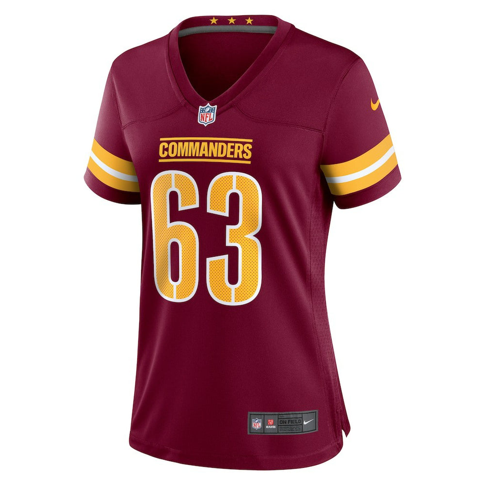 Nick Gates Washington Commanders Women's Game Player Jersey - Burgundy Jerseys