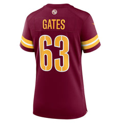 Nick Gates Washington Commanders Women's Game Player Jersey - Burgundy Jerseys