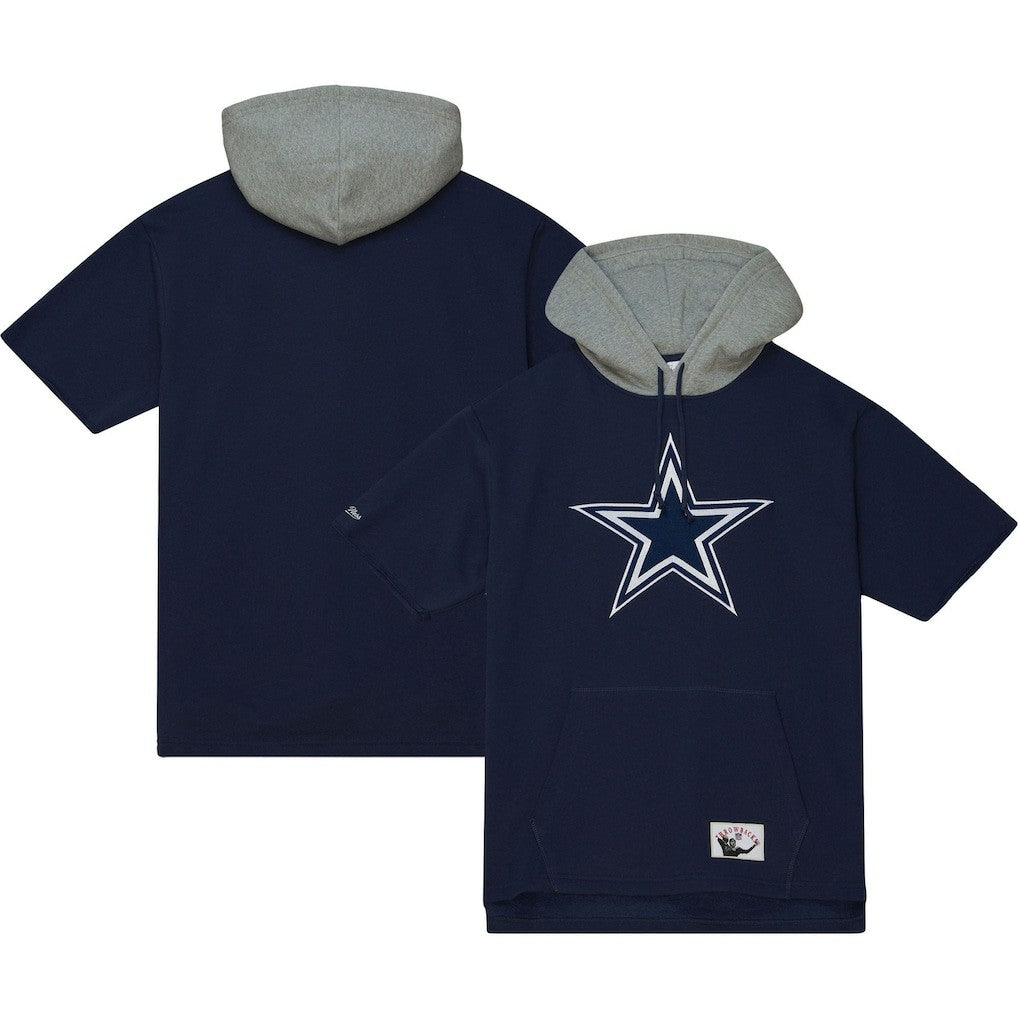 Dallas Cowboys Postgame Short Sleeve Hoodie - Navy Hoodies
