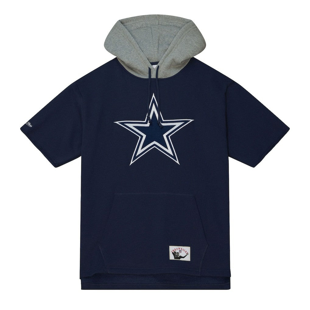 Dallas Cowboys Postgame Short Sleeve Hoodie - Navy Hoodies