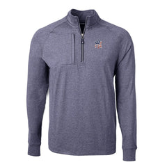 New York Yankees Cutter & Buck Americana Logo Big & Tall Adapt Eco Knit Stretch Recycled Quarter-Zip Pullover Top - Heather Navy Pullover