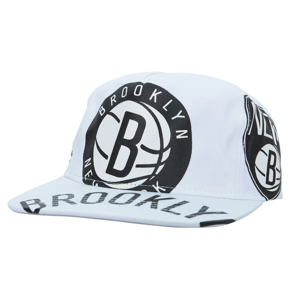 Brooklyn Nets Hardwood Classics In Your Face Deadstock Snapback Hat White - Mitchell & Ness outlet
