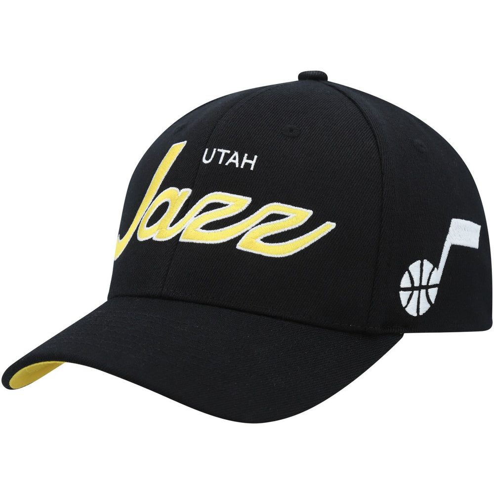 Utah Jazz MVP Team Script 2.0 Stretch Snapback Hat Black - Mitchell & Ness outlet