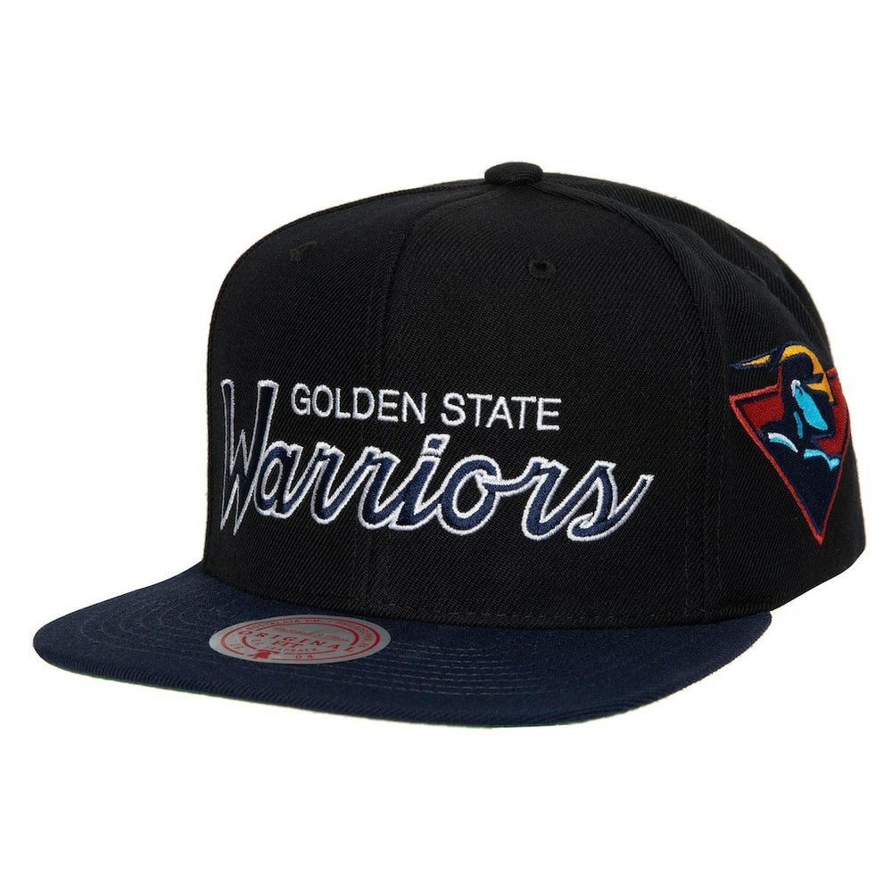 Golden State Warriors Hardwood Classics MVP Team Script 2.0 Snapback Hat Black - Mitchell & Ness