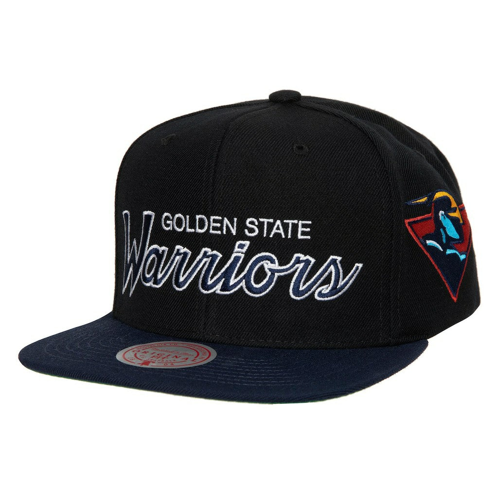Golden State Warriors Hardwood Classics MVP Team Script 2.0 Snapback Hat Black - Mitchell & Ness