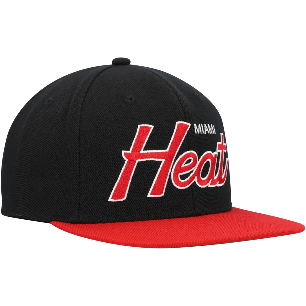 Miami Heat Hardwood Classics MVP Team Script 2.0 Snapback Hat Black - Mitchell & Ness outlet