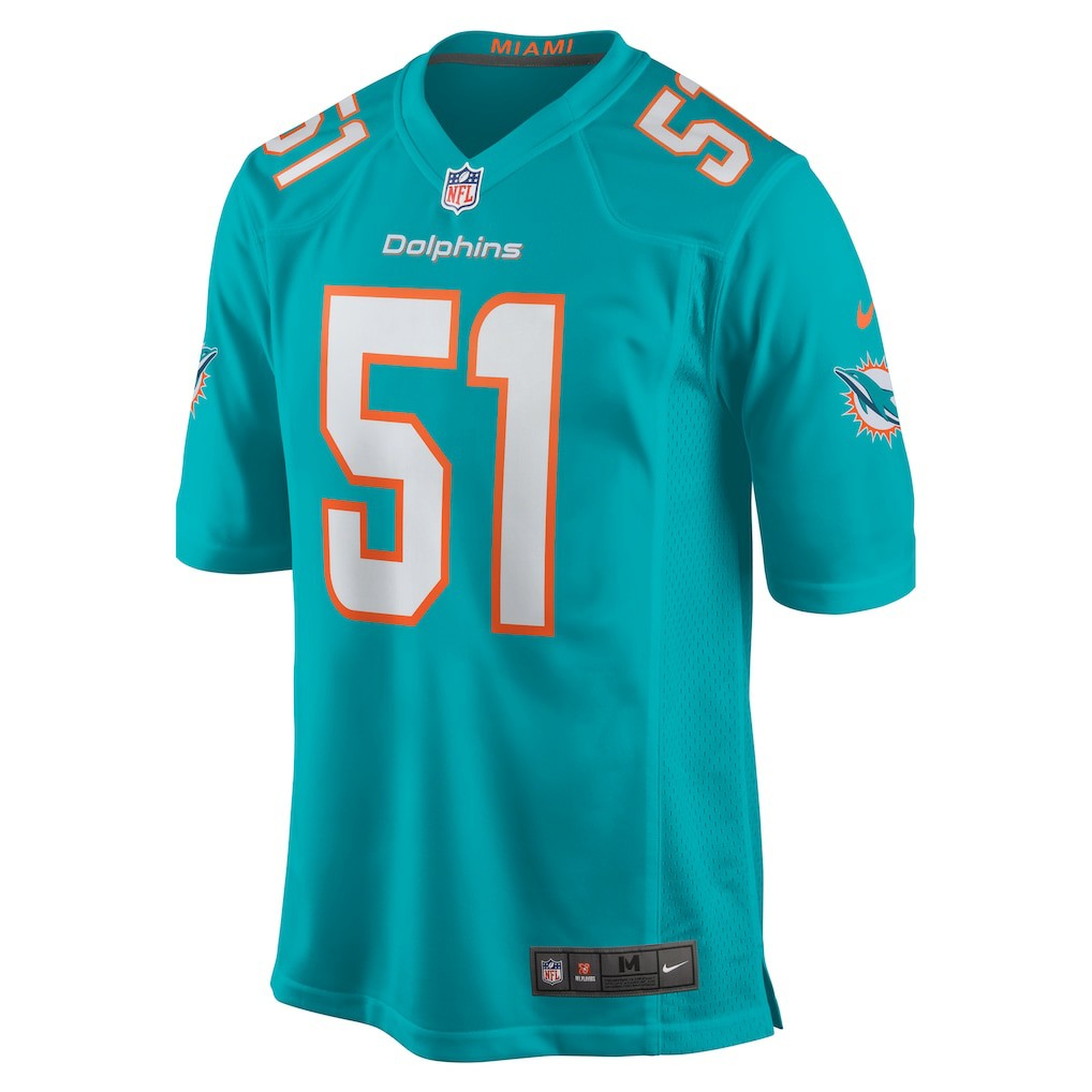 David Long Jr. Miami Dolphins Game Jersey - Aqua Jerseys