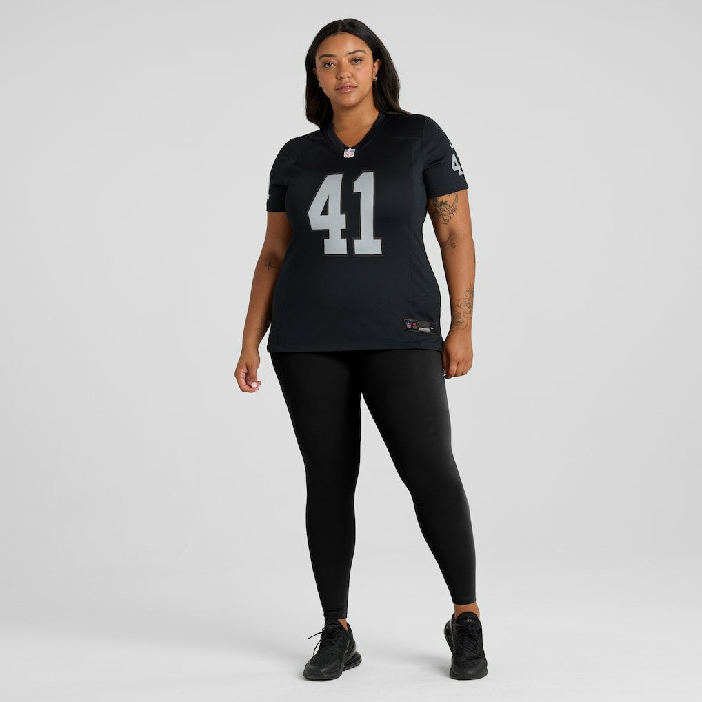 Robert Spillane Las Vegas Raiders Women's Game Player Jersey - Black Jerseys