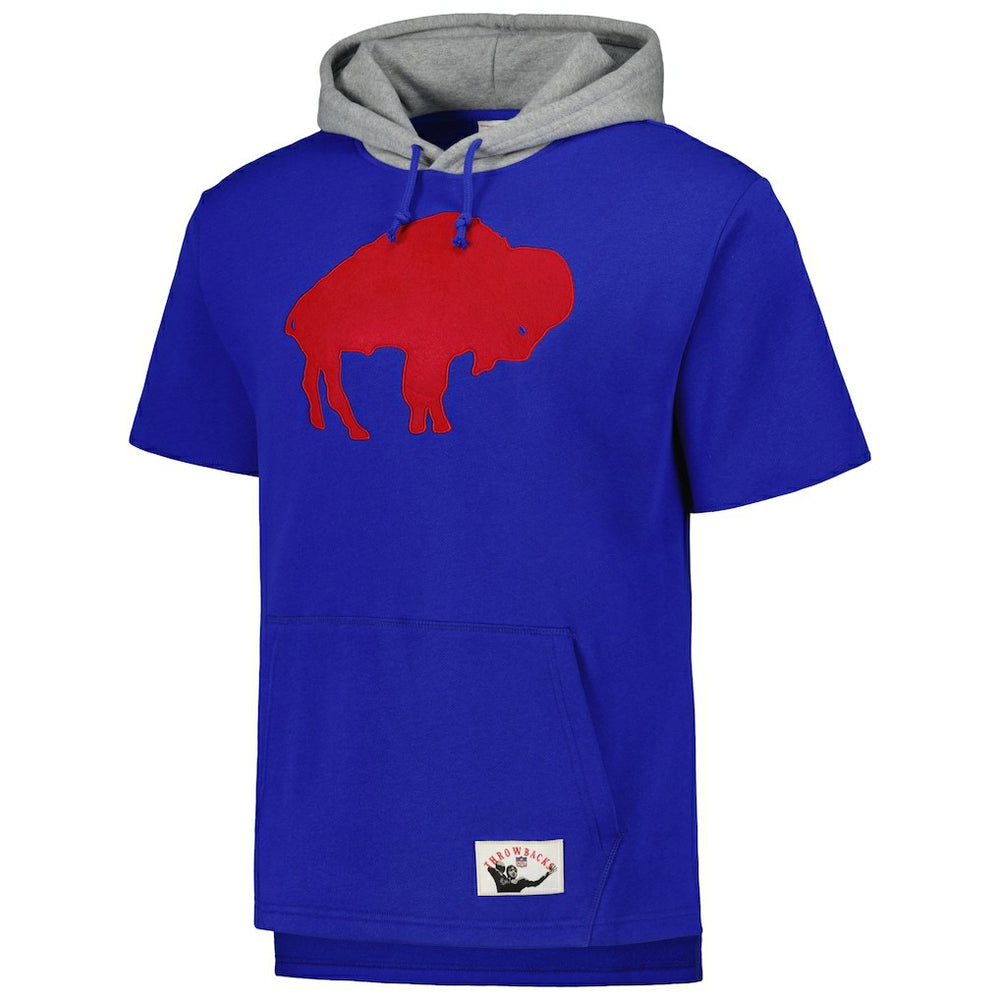 Buffalo Bills Postgame Short Sleeve Hoodie - Royal Hoodies