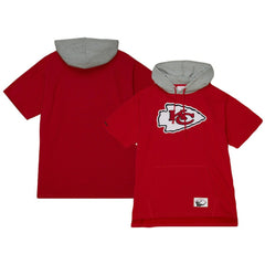 Kansas City Chiefs Postgame Short Sleeve Hoodie - Red Hoodies