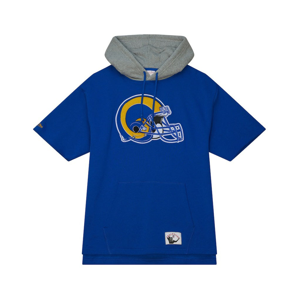 Los Angeles Rams Postgame Short Sleeve Hoodie - Royal Hoodies
