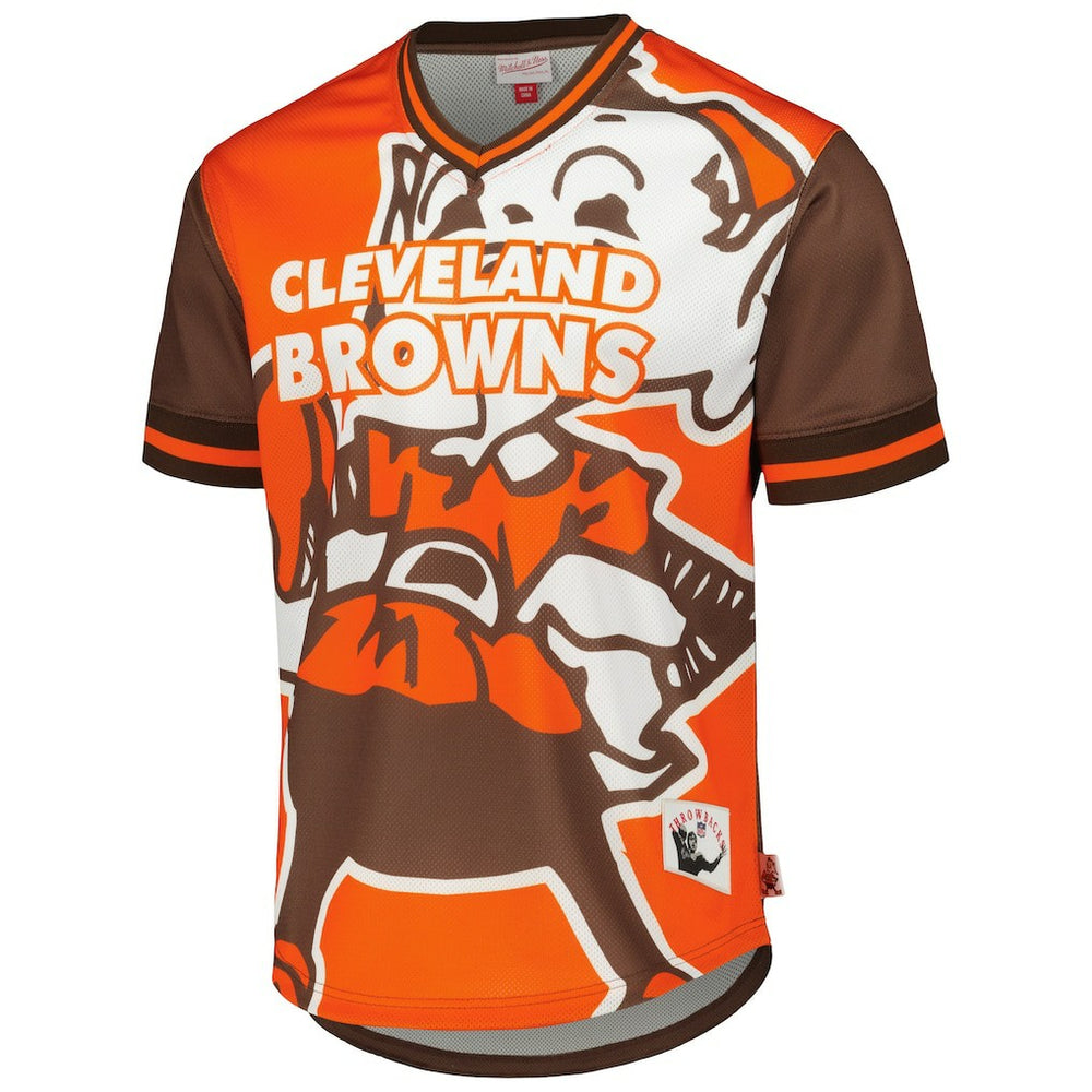 Cleveland Browns Jumbotron 3.0 Mesh V-Neck T-Shirt - Orange T-shirts