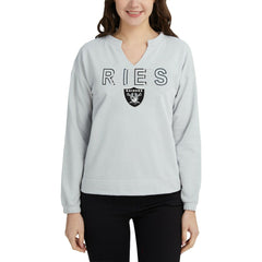 Las Vegas Raiders Concepts Sport Women's Sunray Notch Neck Long Sleeve Top - Gray Tops
