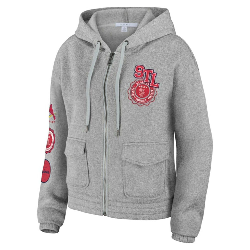 St. Louis Cardinals WEAR by Erin Andrews Women's Full-Zip Hoodie - Gray Hoodies