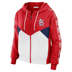 St. Louis Cardinals WEAR by Erin Andrews Women's  Color Block Full-Zip Hoodie - Red/White Hoodies