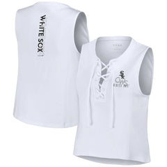 Chicago White Sox WEAR by Erin Andrews Women's Lace-Up Tank Top - White Tanks
