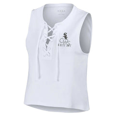 Chicago White Sox WEAR by Erin Andrews Women's Lace-Up Tank Top - White Tanks